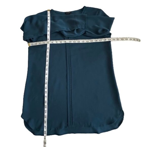 Ann Taylor Women's S Blue Modest Long Sleeves V-Neck Pull Over Blouse/Shirt Top - Picture 11 of 13